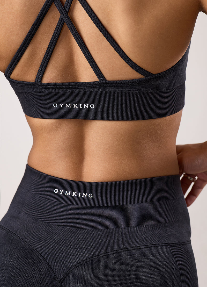 Gym King Limitless Seamless Sculpt Legging - Black Acid Wash