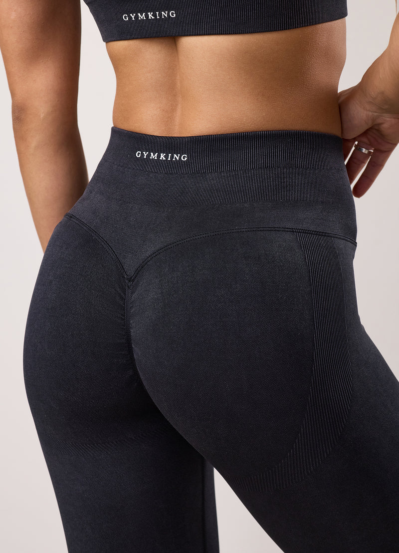 Gym King Limitless Seamless Sculpt Legging - Black Acid Wash