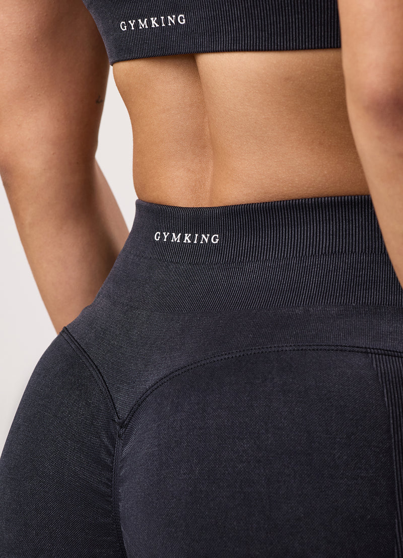 Gym King Limitless Seamless Sculpt Legging - Black Acid Wash