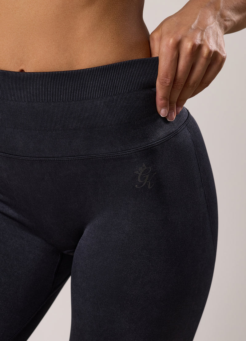 Gym King Limitless Seamless Sculpt Legging - Black Acid Wash