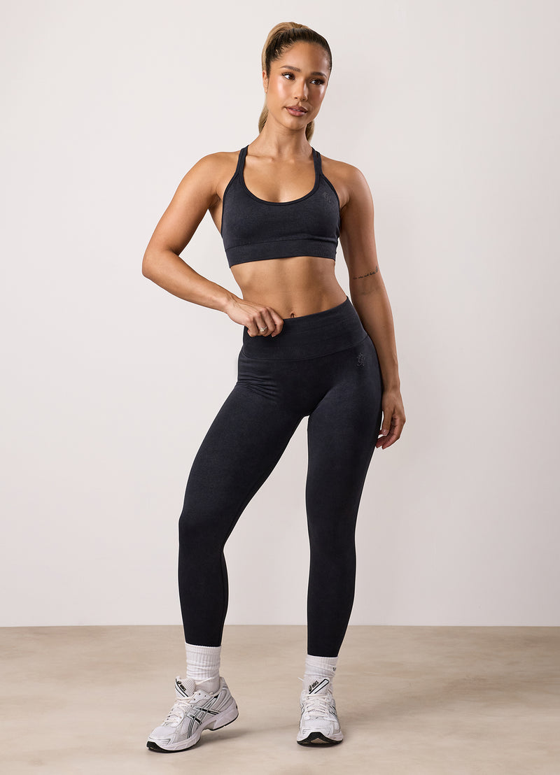 Gym King Limitless Seamless Sculpt Legging - Black Acid Wash