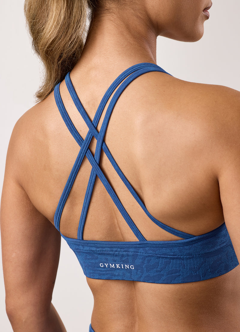Gym King Limitless Seamless Sculpt Micro Bra - Bold Blue Animal Print