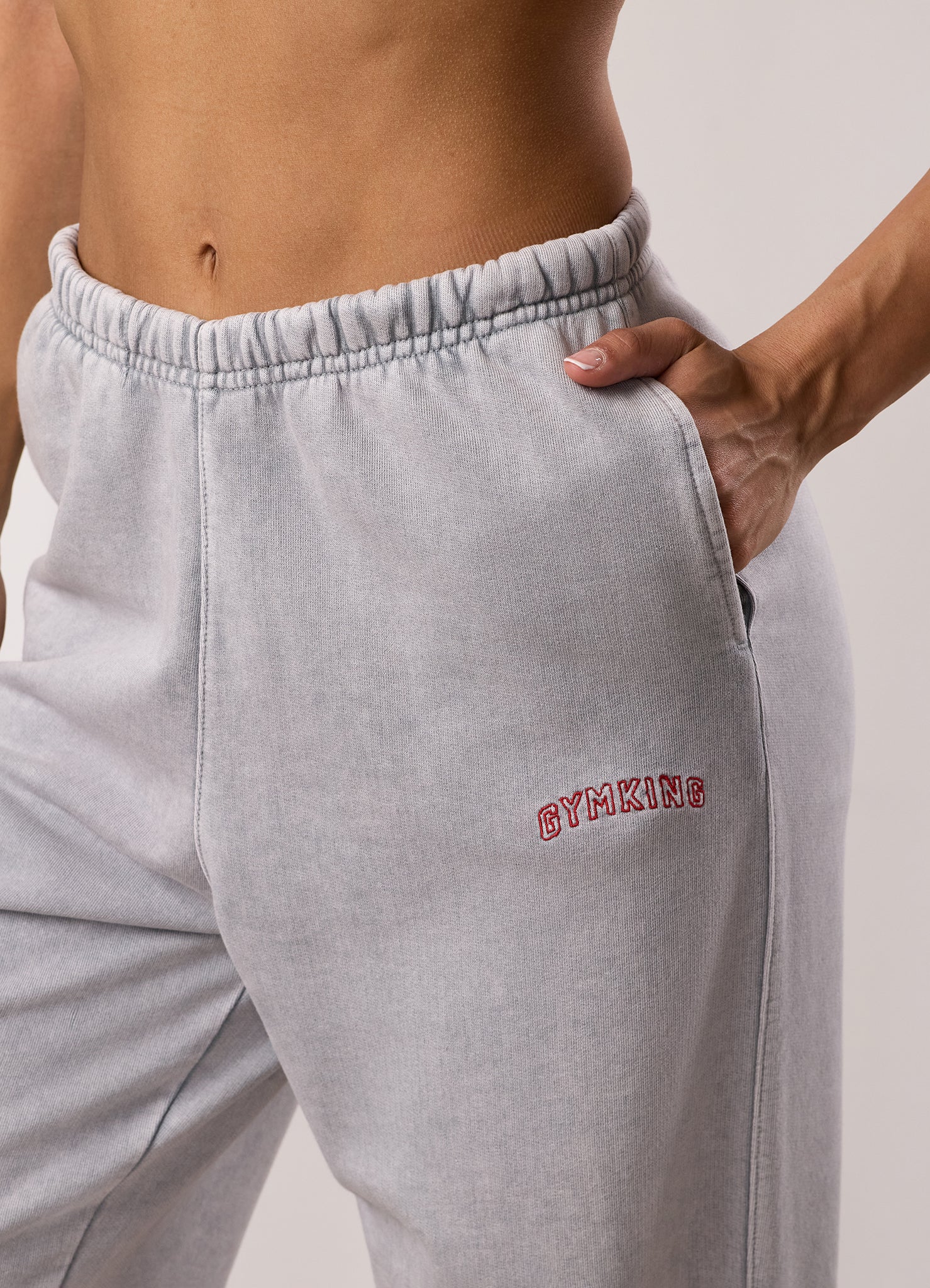 Gym King Limitless Relaxed Fit Jogger - Washed Light Grey