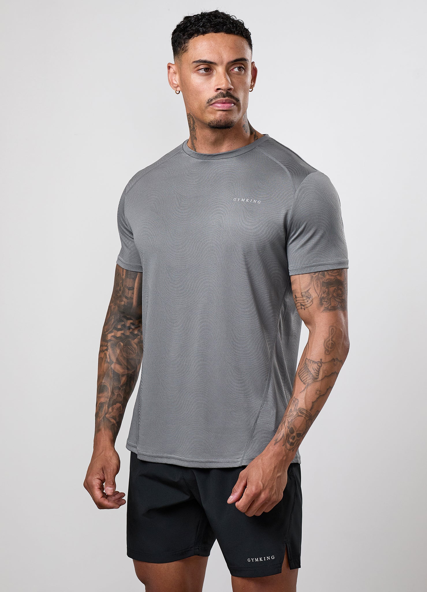 Gym King Limitless Swirl Tee - Gunmetal Grey