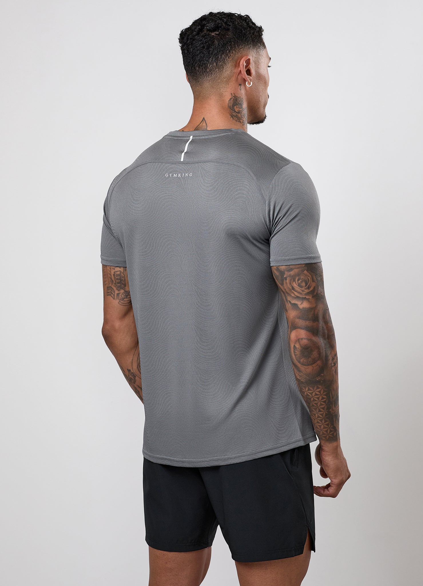 Gym King Limitless Swirl Tee - Gunmetal Grey