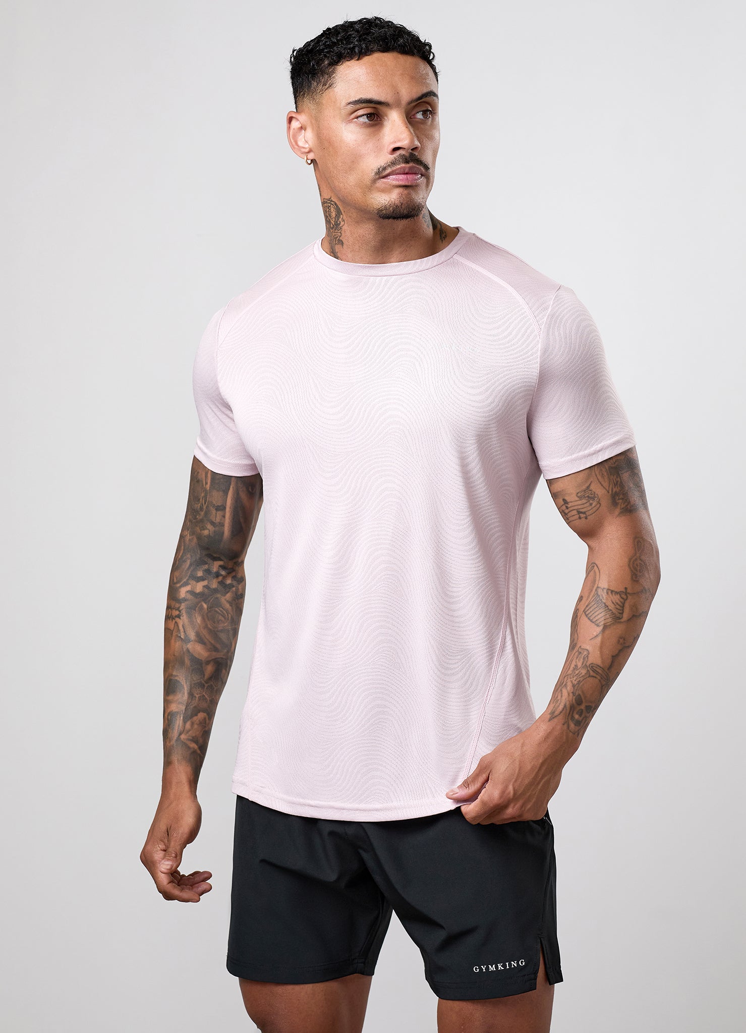 Gym King Limitless Swirl Tee - Mauve Fog