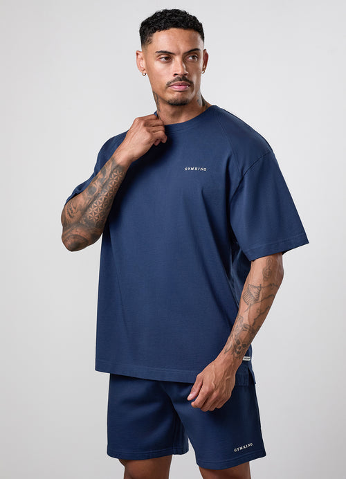 Gym King Limitless Washed Tee - Rich Blue
