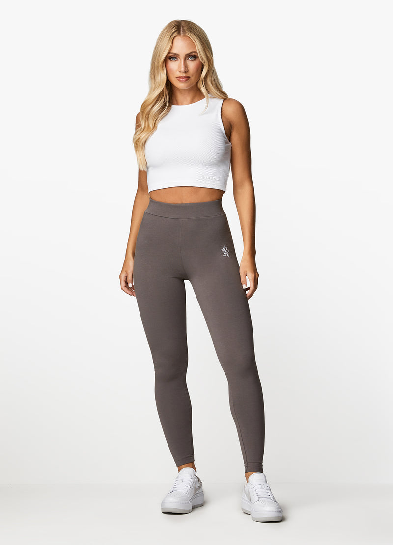 Gym King Linear Arch Jersey Legging - Steel Grey/White