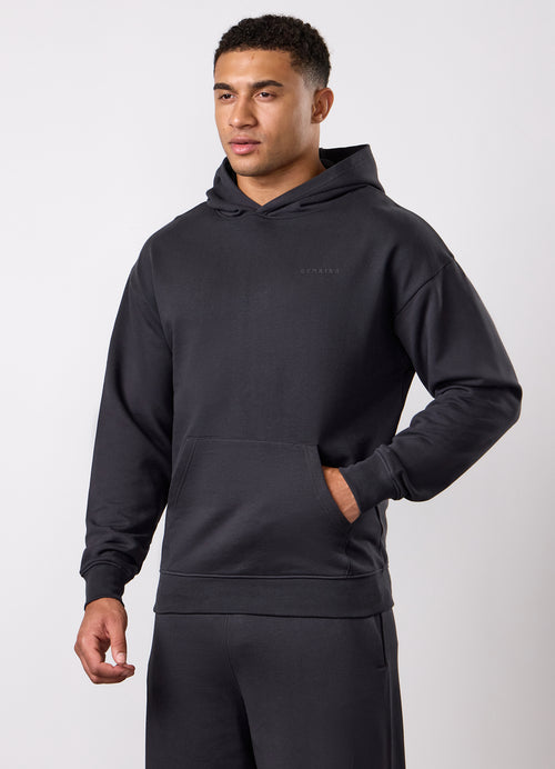 Gym King Linear Arch Loopback Hood - Dark Pewter