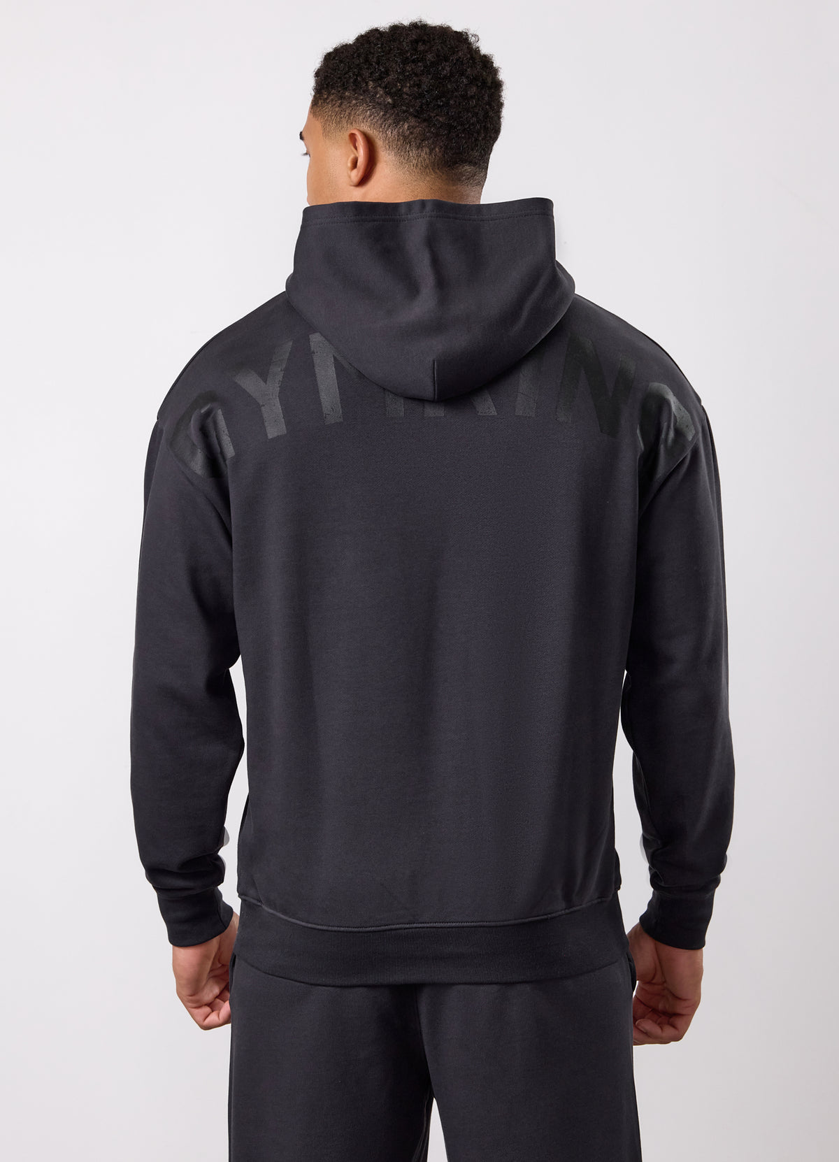 Gym King Linear Arch Loopback Hood - Dark Pewter