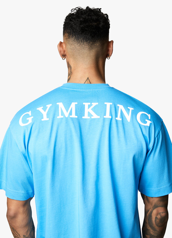 Gym King Linear Arch Tee - Malibu Blue