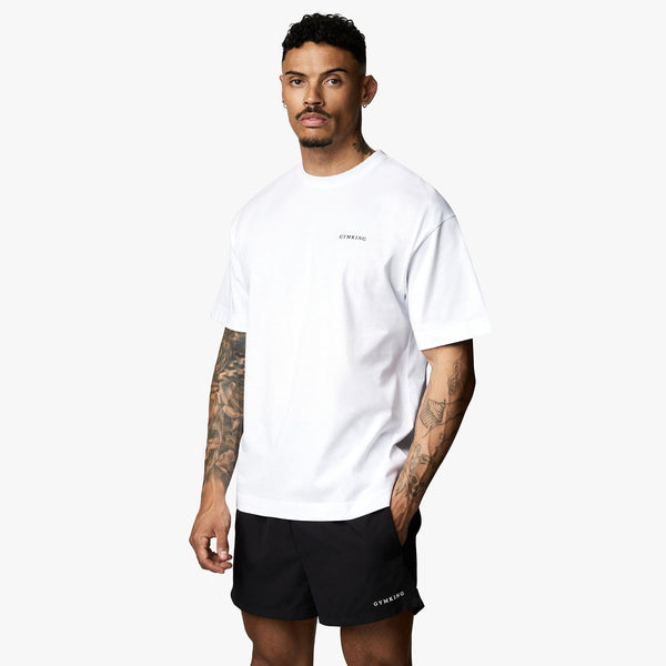 Gym King Linear Arch Tee - White