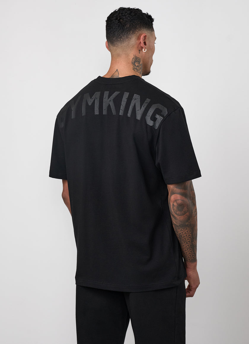 Gym King Linear Arch Tee - Black / Black
