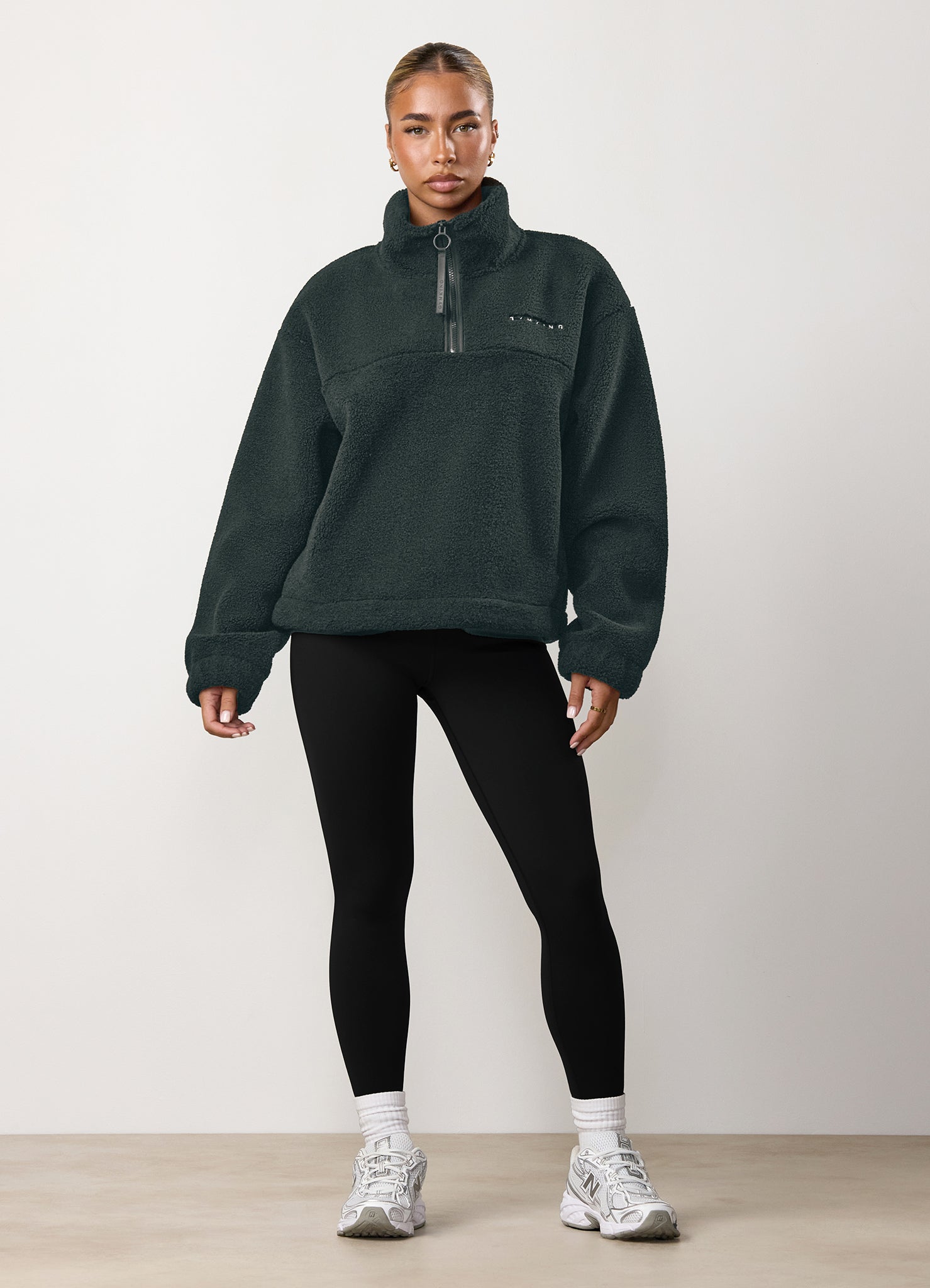 Gym King Linear Borg 1/4 Zip Fleece - Storm Blue