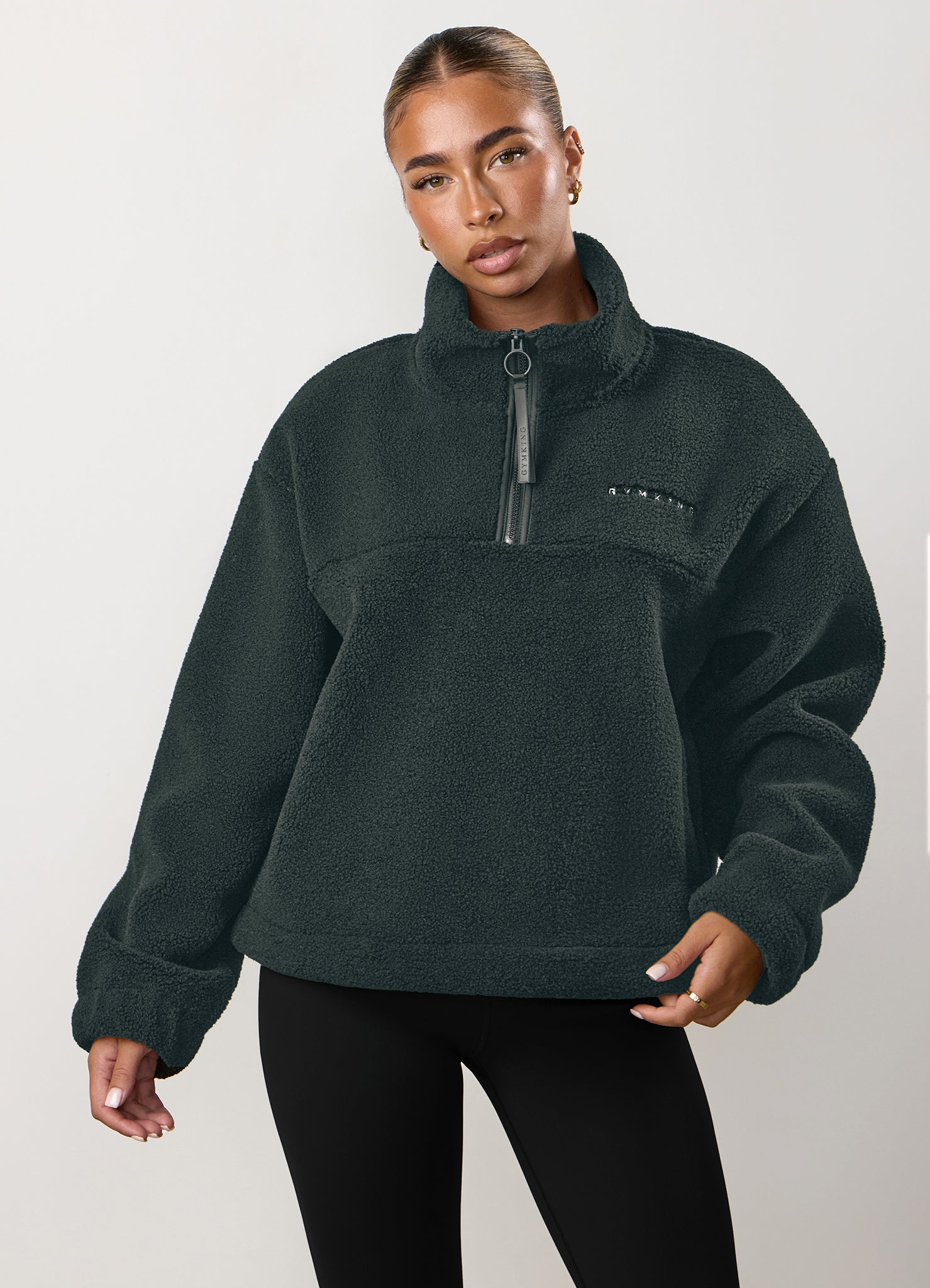 Gym King Linear Borg 1/4 Zip Fleece - Storm Blue