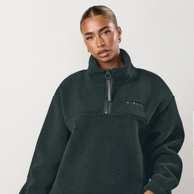 Gym King Linear Borg 1/4 Zip Fleece - Storm Blue
