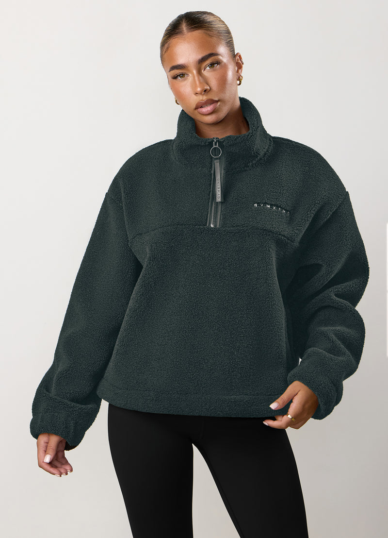 Gym King Linear Borg 1/4 Zip Fleece - Storm Blue