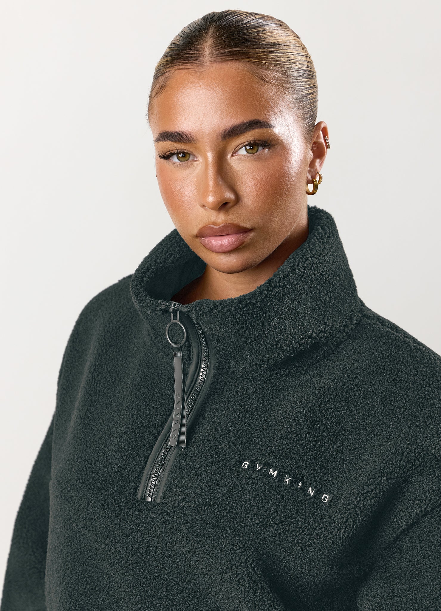 Gym King Linear Borg 1/4 Zip Fleece - Storm Blue