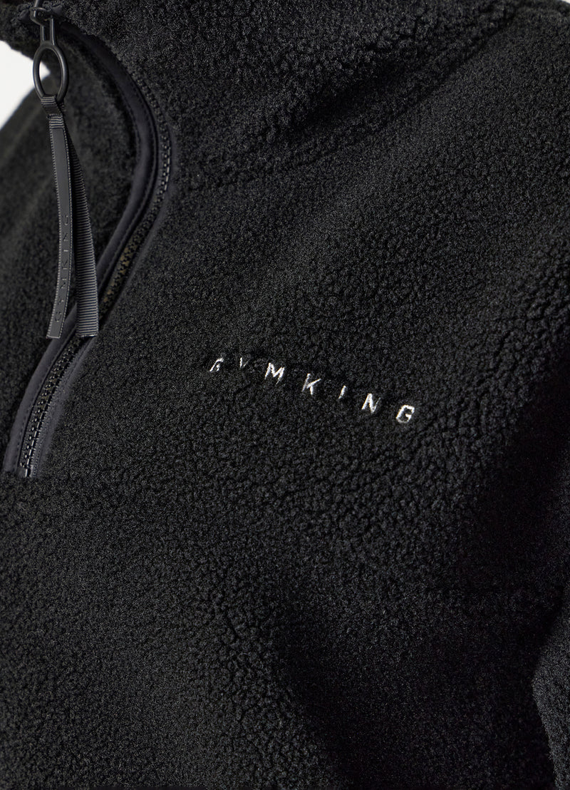 Gym King Linear Borg 1/4 Zip Fleece - Black