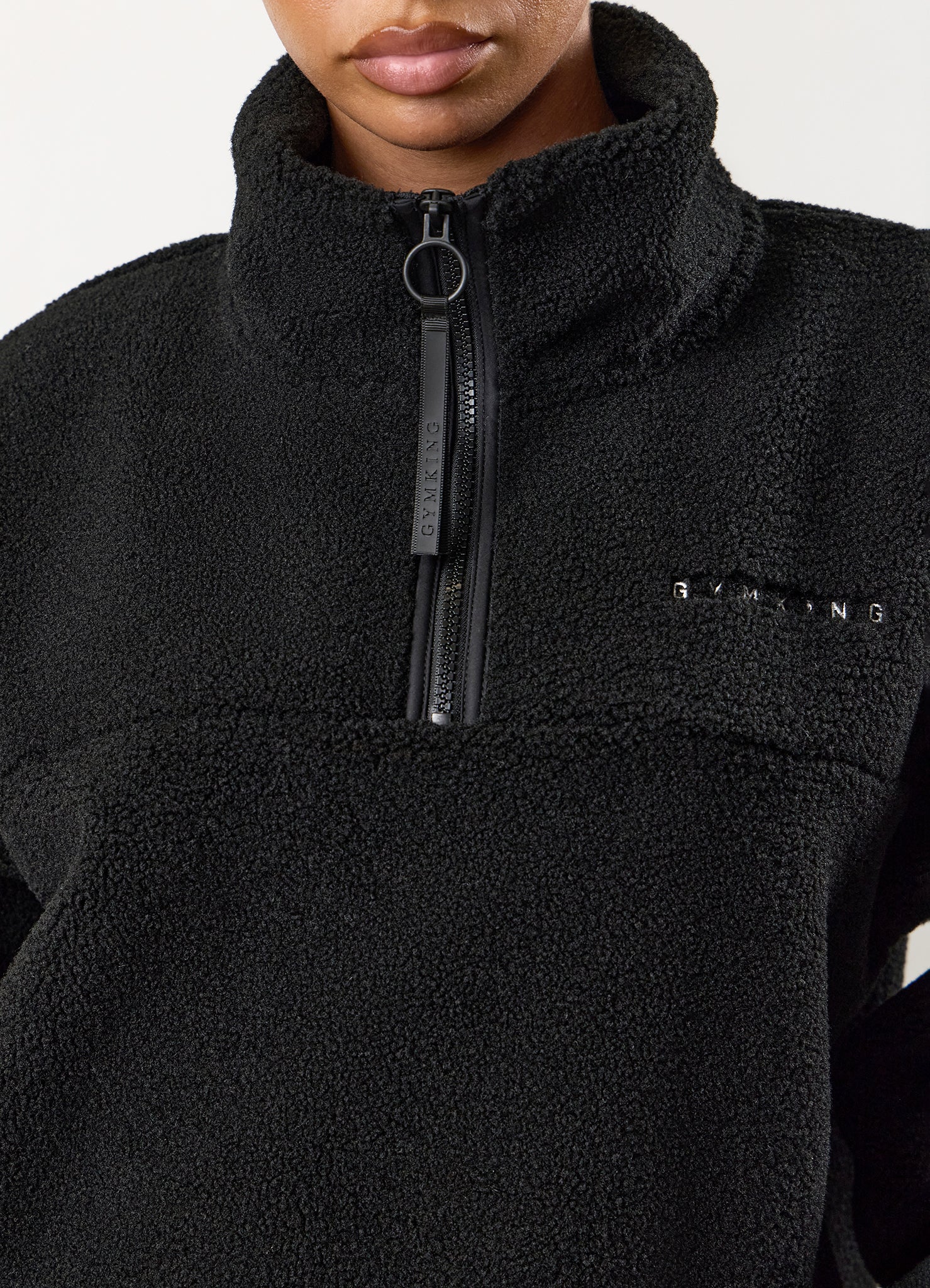 Gym King Linear Borg 1/4 Zip Fleece - Black