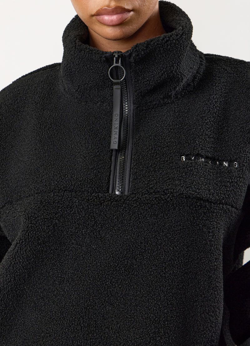 Gym King Linear Borg 1/4 Zip Fleece - Black