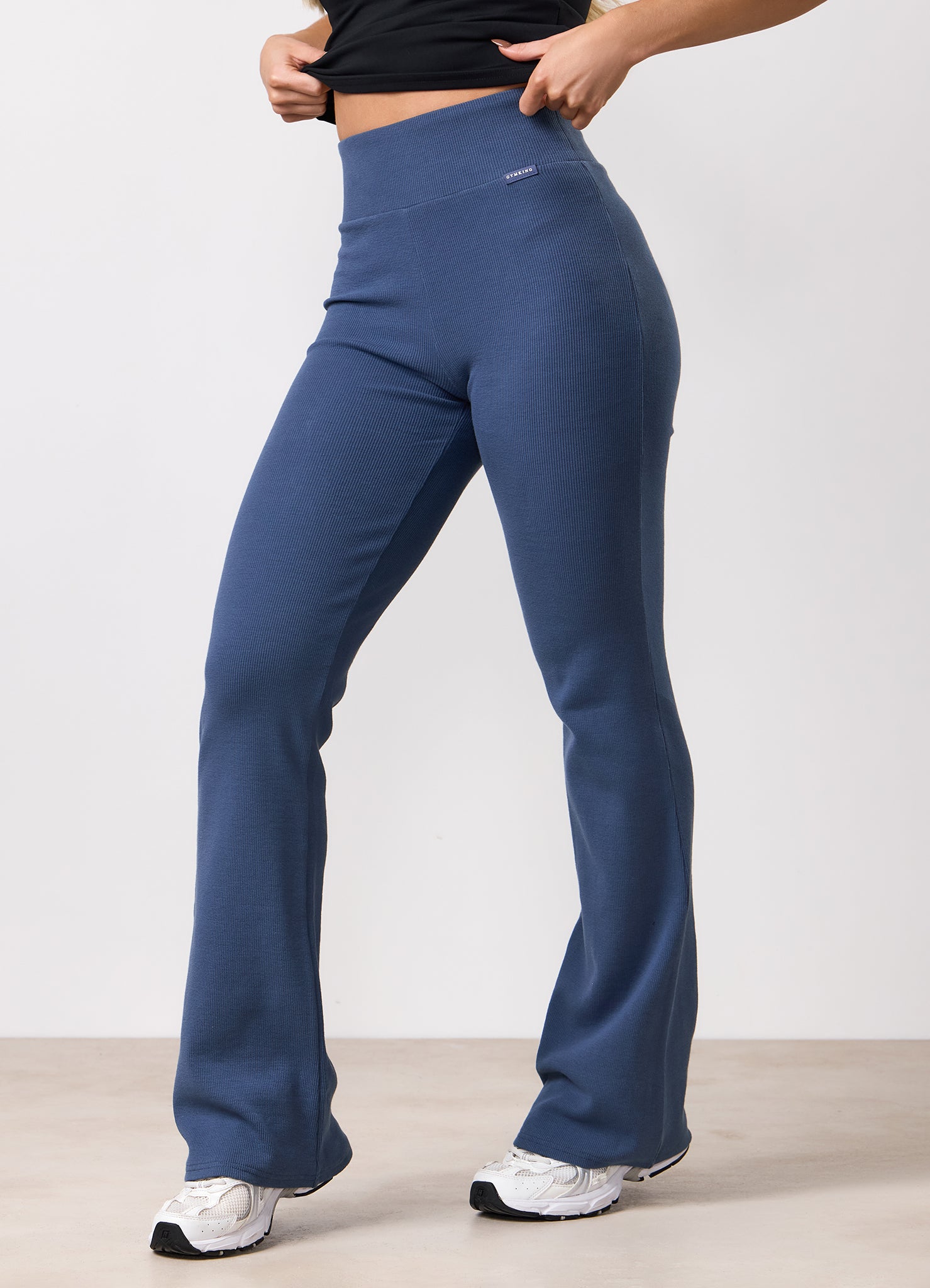 Gym King 365 Rib Flared Legging - Slate Blue