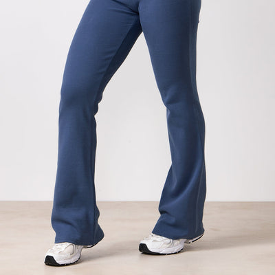 Gym King 365 Rib Flared Legging - Slate Blue