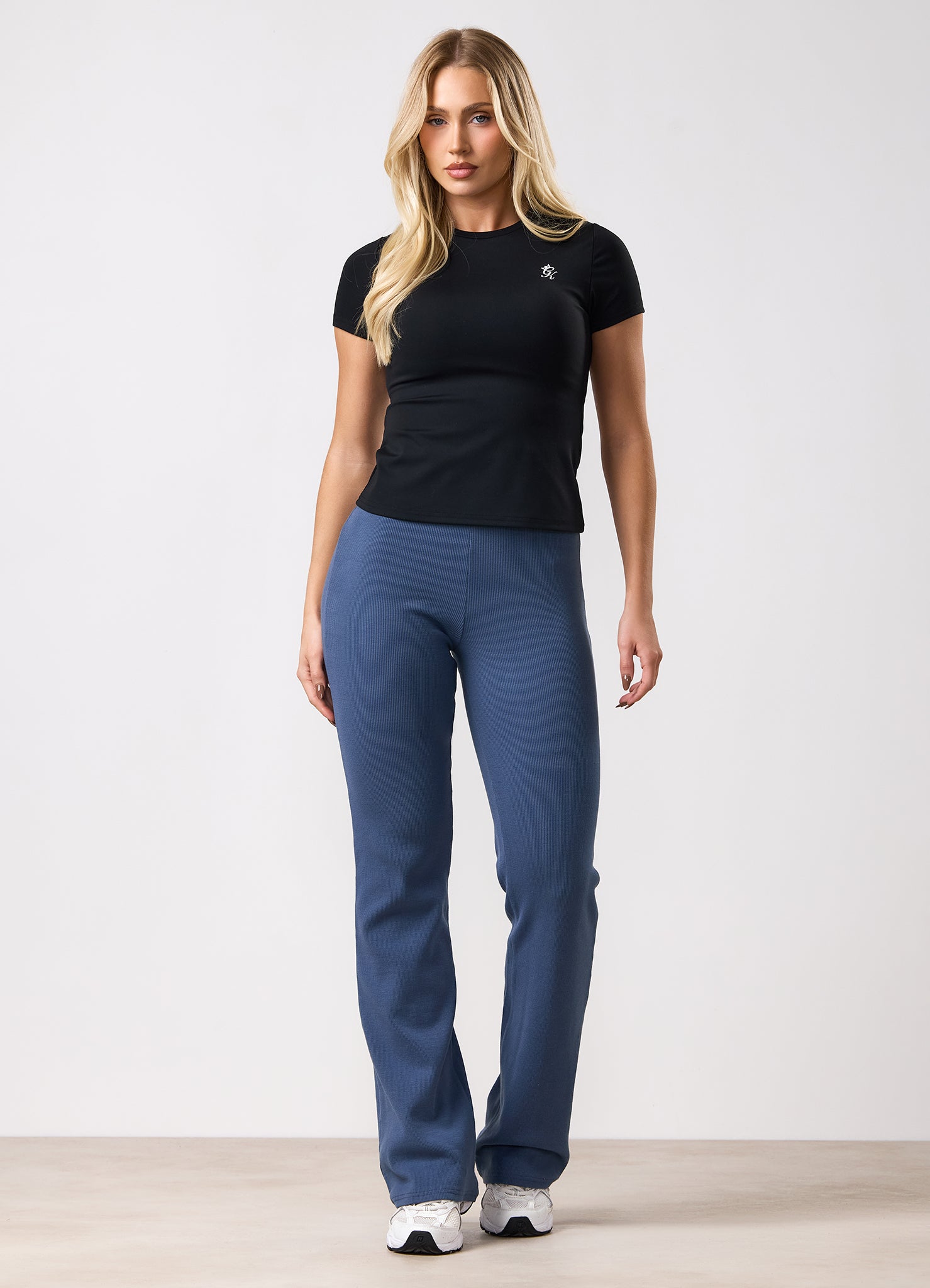 Gym King 365 Rib Flared Legging - Slate Blue