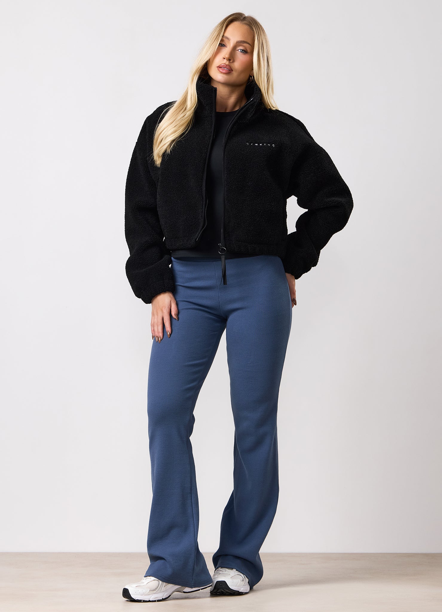 Gym King 365 Rib Flared Legging - Slate Blue