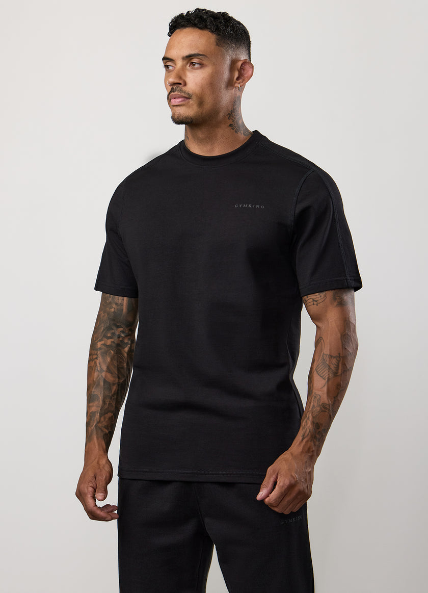 Gym King Linear Jersey Tee - Black