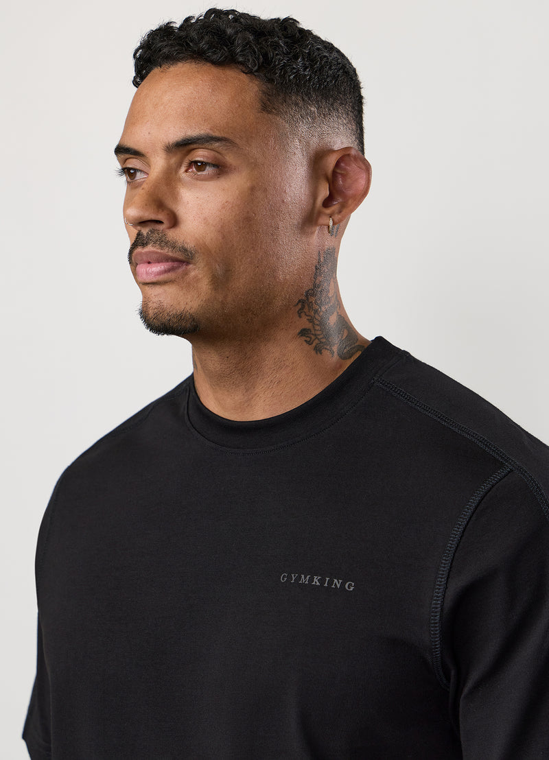 Gym King Linear Jersey Tee - Black