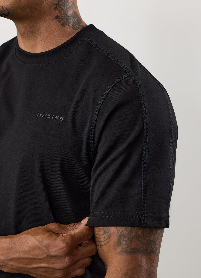 Gym King Linear Jersey Tee - Black