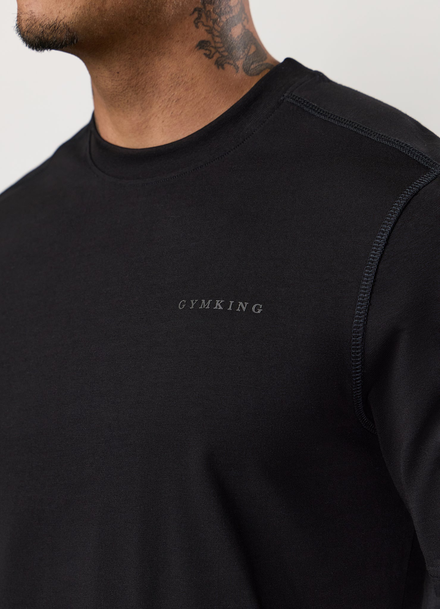 Gym King Linear Jersey Tee - Black