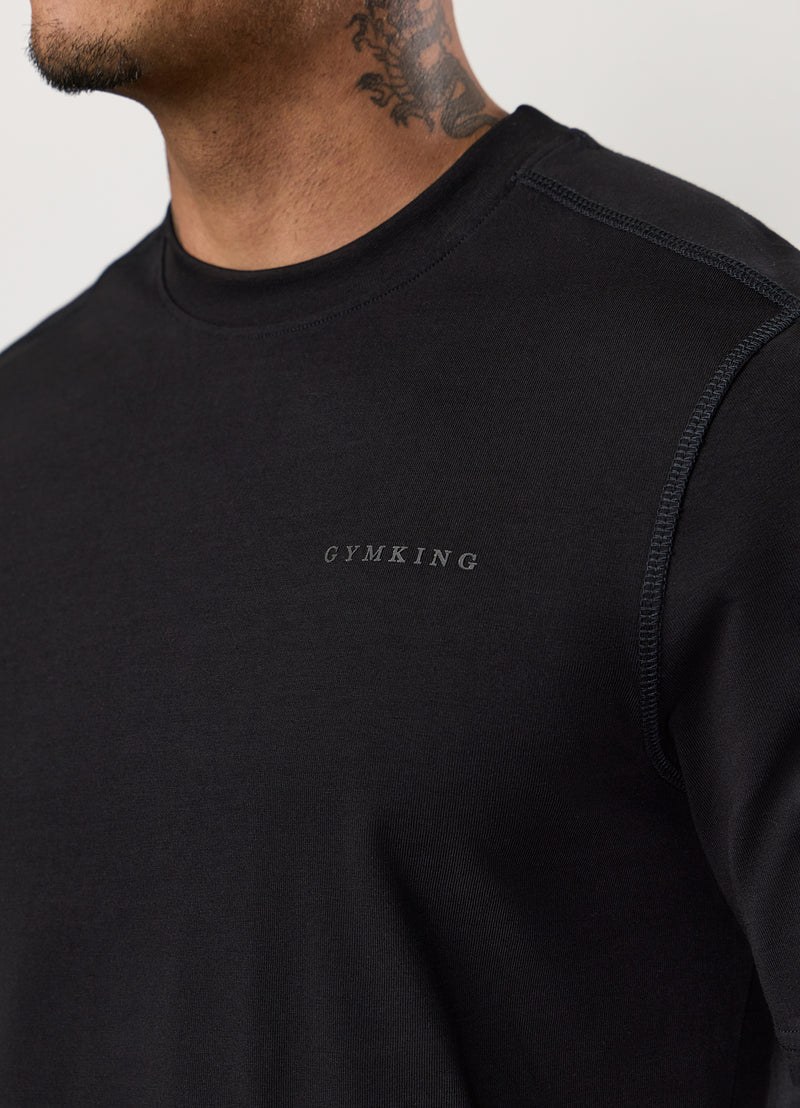 Gym King Linear Jersey Tee - Black
