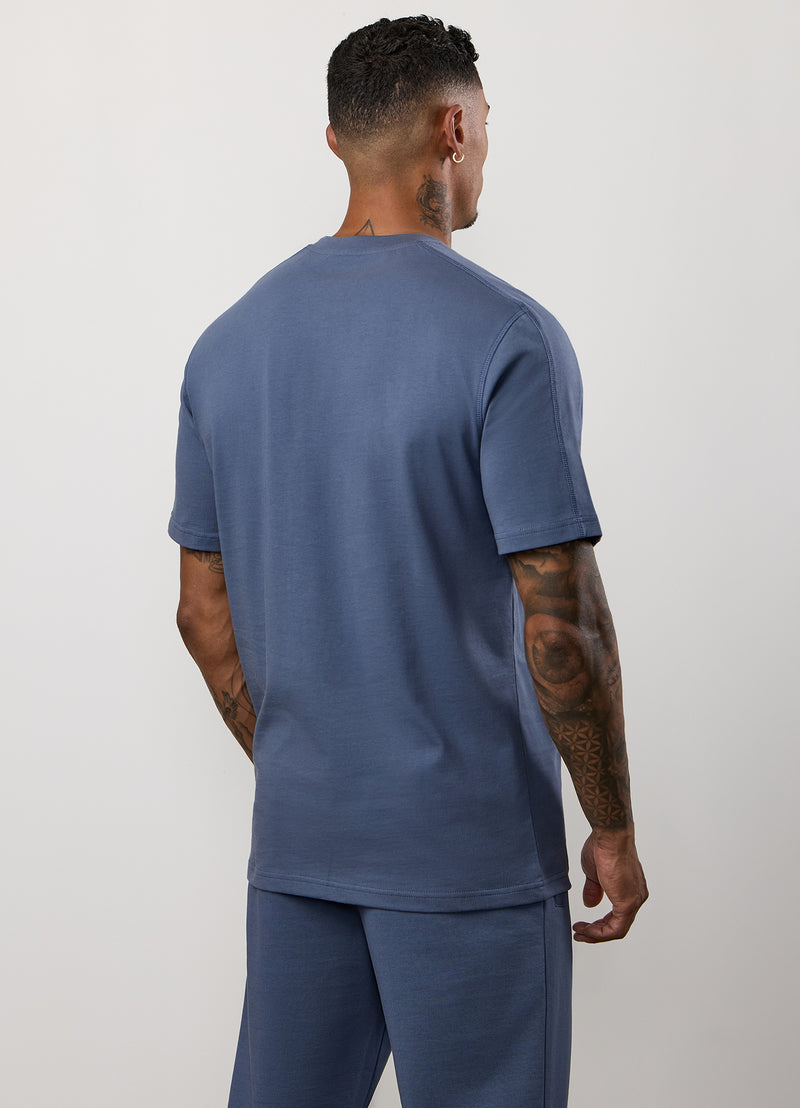 Gym King Linear Jersey Tee - Deep Sea Blue