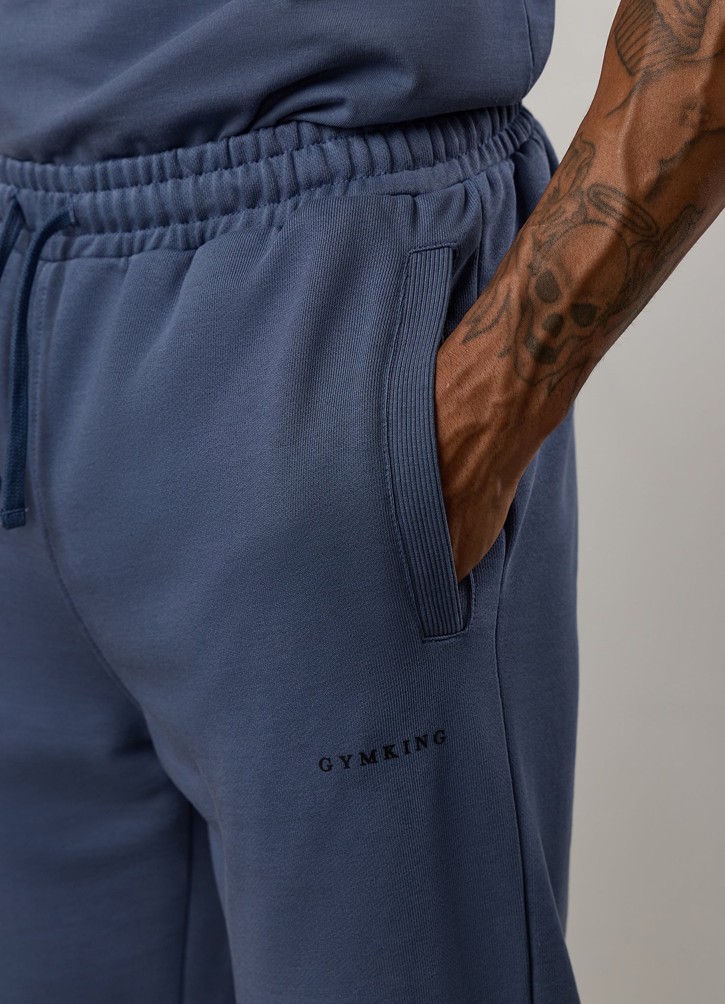 Gym King Linear Loopback Hood Tracksuit - Deep Sea Blue