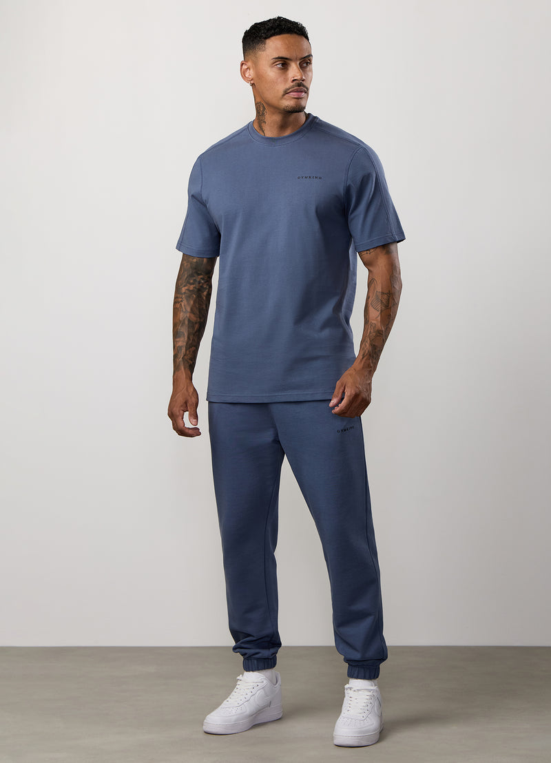 Gym King Linear Jersey Tee - Deep Sea Blue