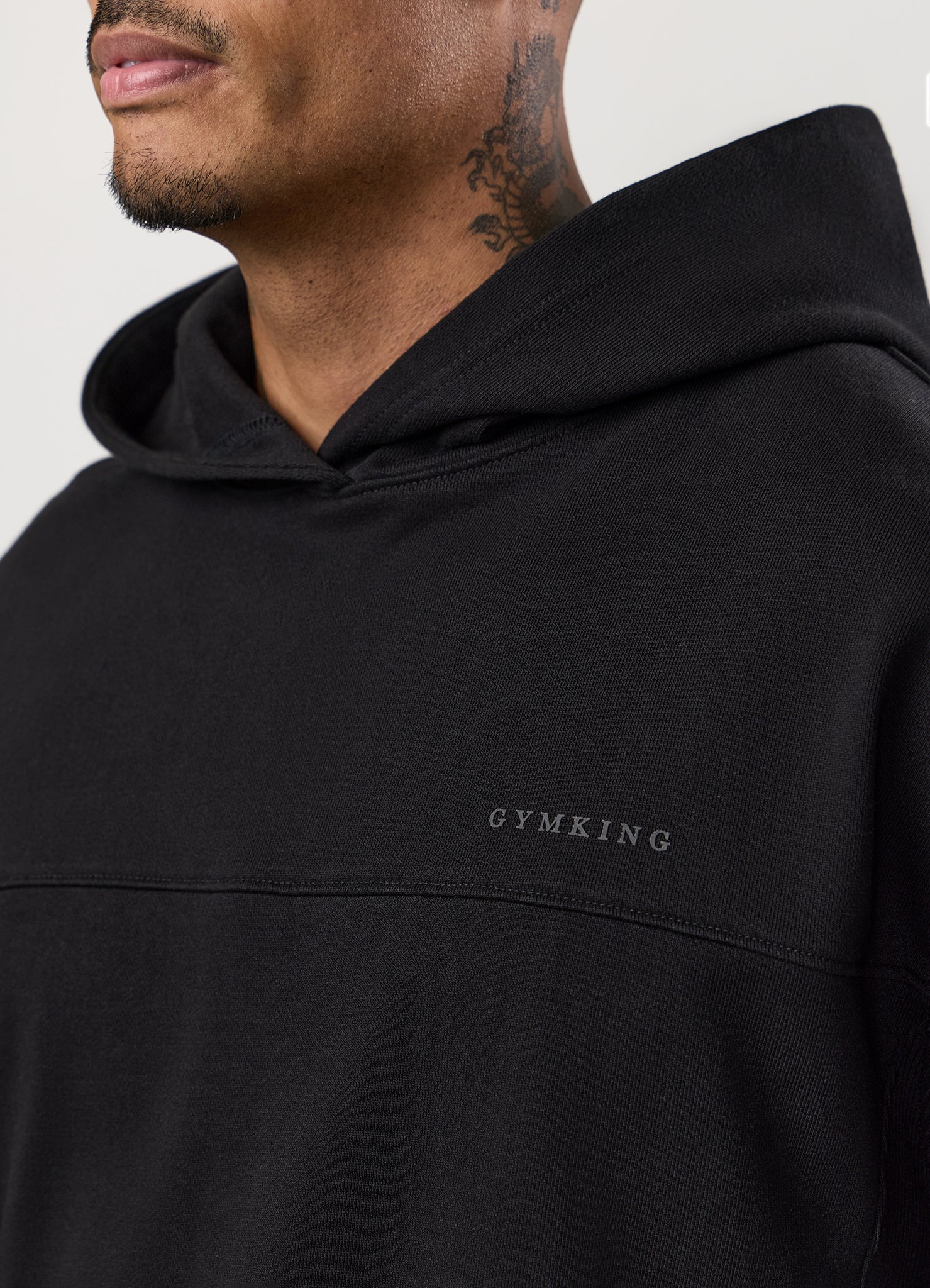 Gym King Linear Loopback Hood Tracksuit - Black