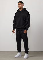 Gym King Linear Loopback Hood Tracksuit - Black