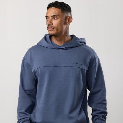 Gym King Linear Loopback Hoodie - Deep Sea Blue