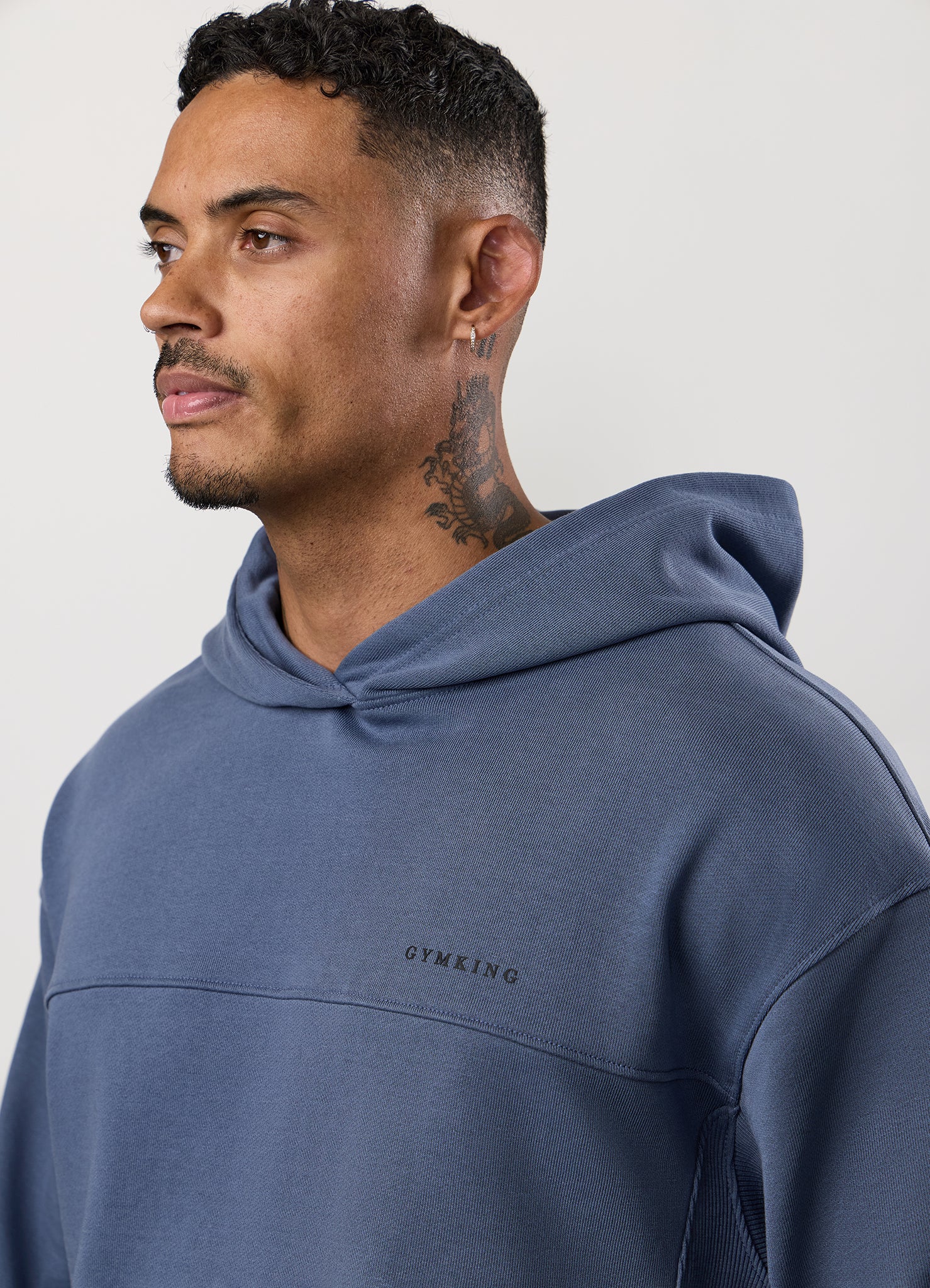 Gym King Linear Loopback Hood - Deep Sea Blue