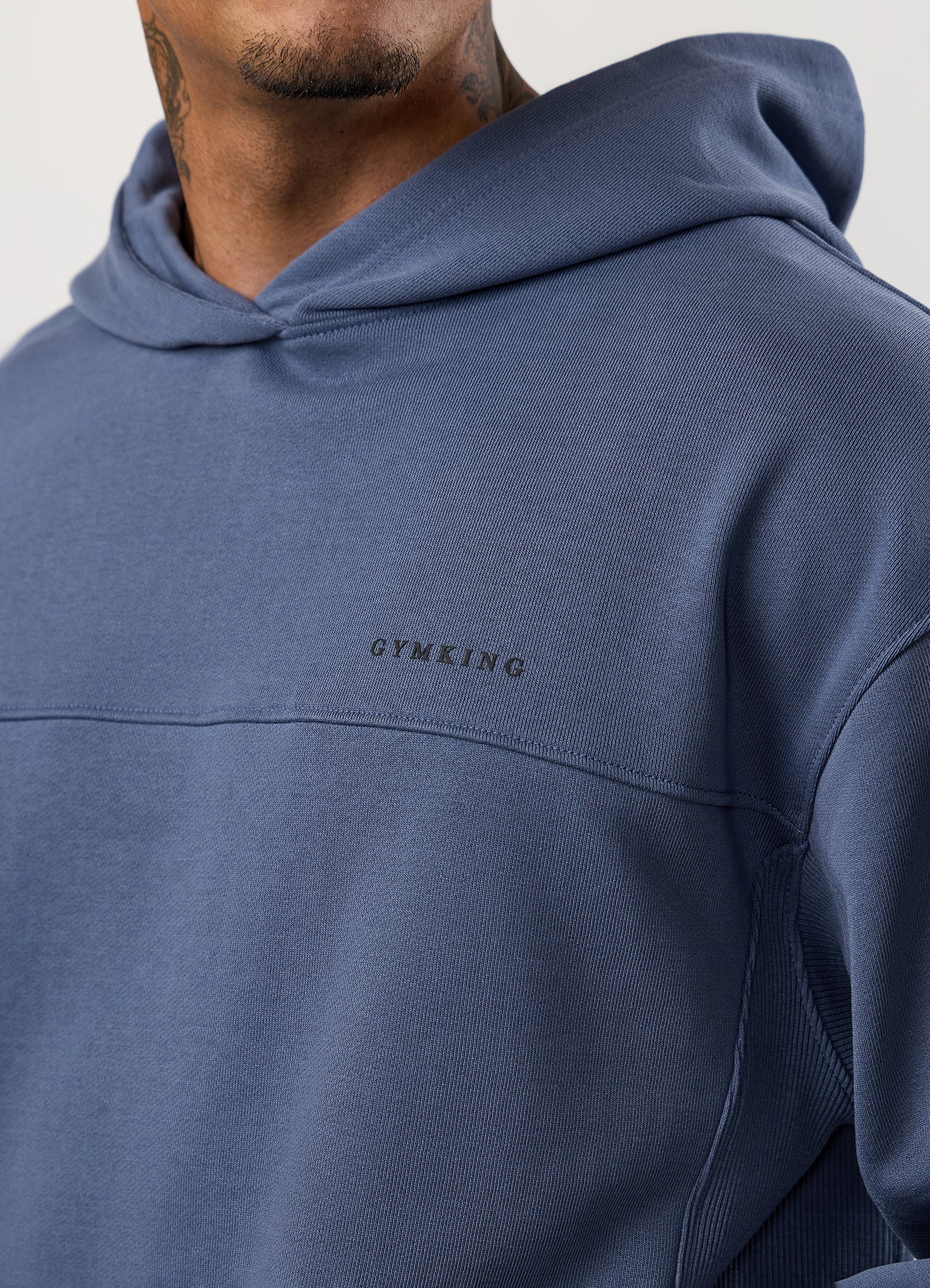 Gym King Linear Loopback Hood Tracksuit - Deep Sea Blue