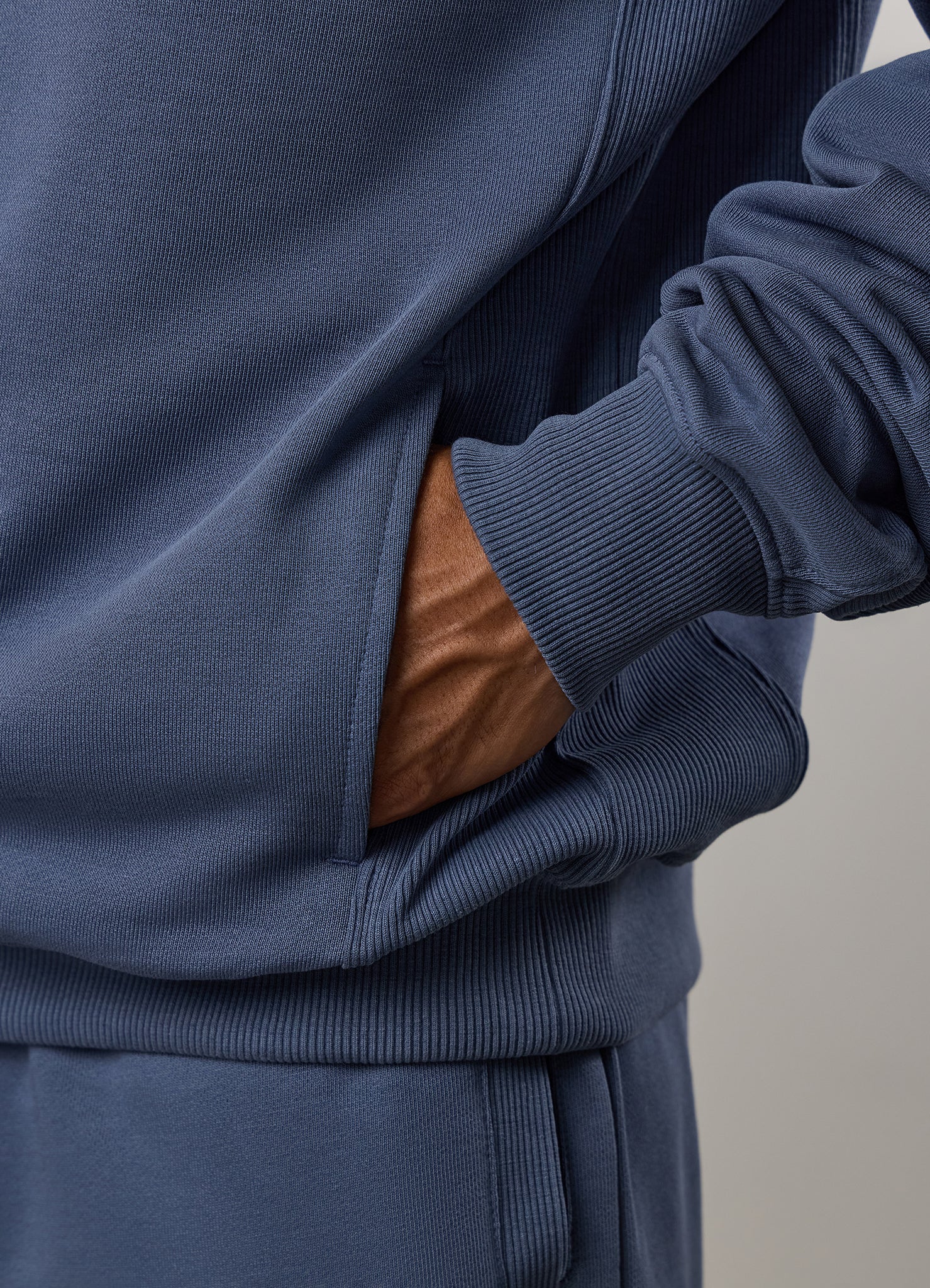 Gym King Linear Loopback Hood - Deep Sea Blue