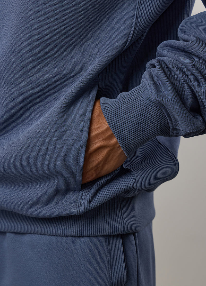 Gym King Linear Loopback Hood - Deep Sea Blue