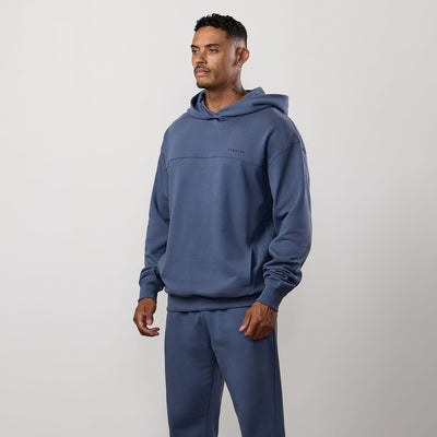Gym King Linear Loopback Hood Tracksuit - Deep Sea Blue