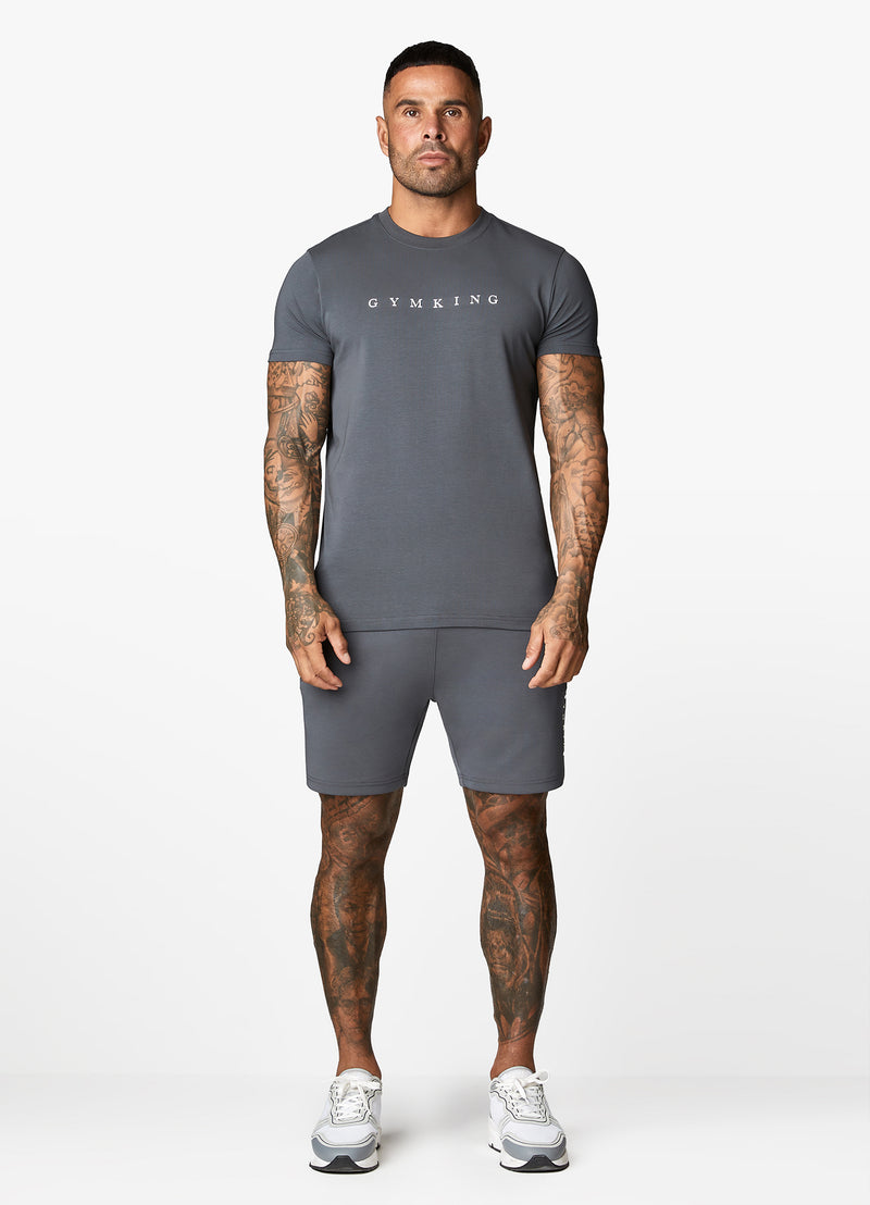 Gym King Linear Print Tee - Graphite