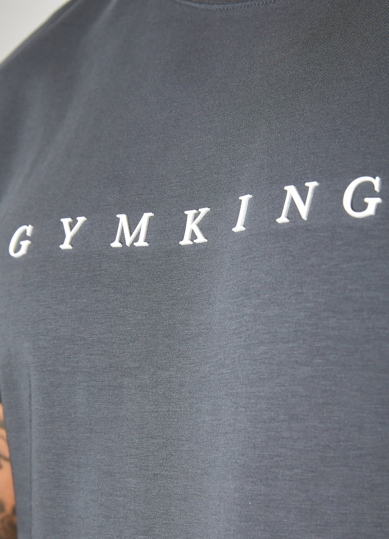 Gym King Linear Print Tee - Graphite
