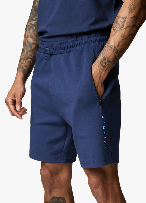 Gym King Linear Print Interlock Short - Moonlight Blue
