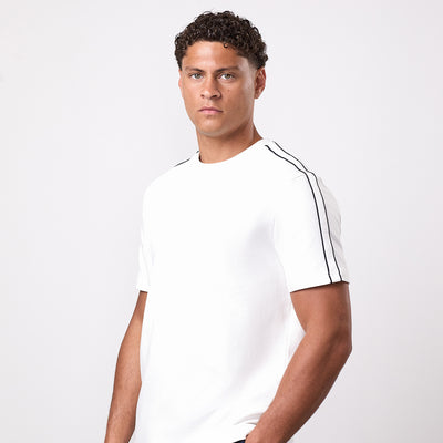 Gym King Linear Taped Tee - Cream