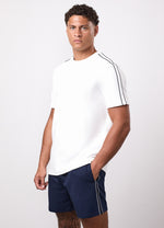 Gym King Linear Taped Tee - Cream thumbnail
